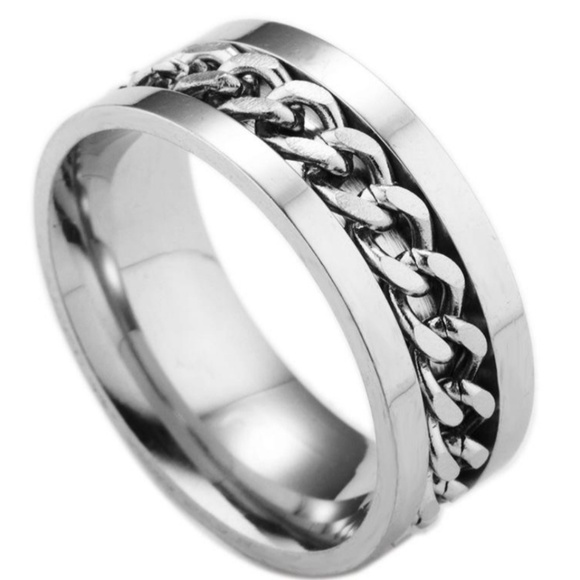 Men's Stainless Steel Chain Ring - Picture 1 of 2